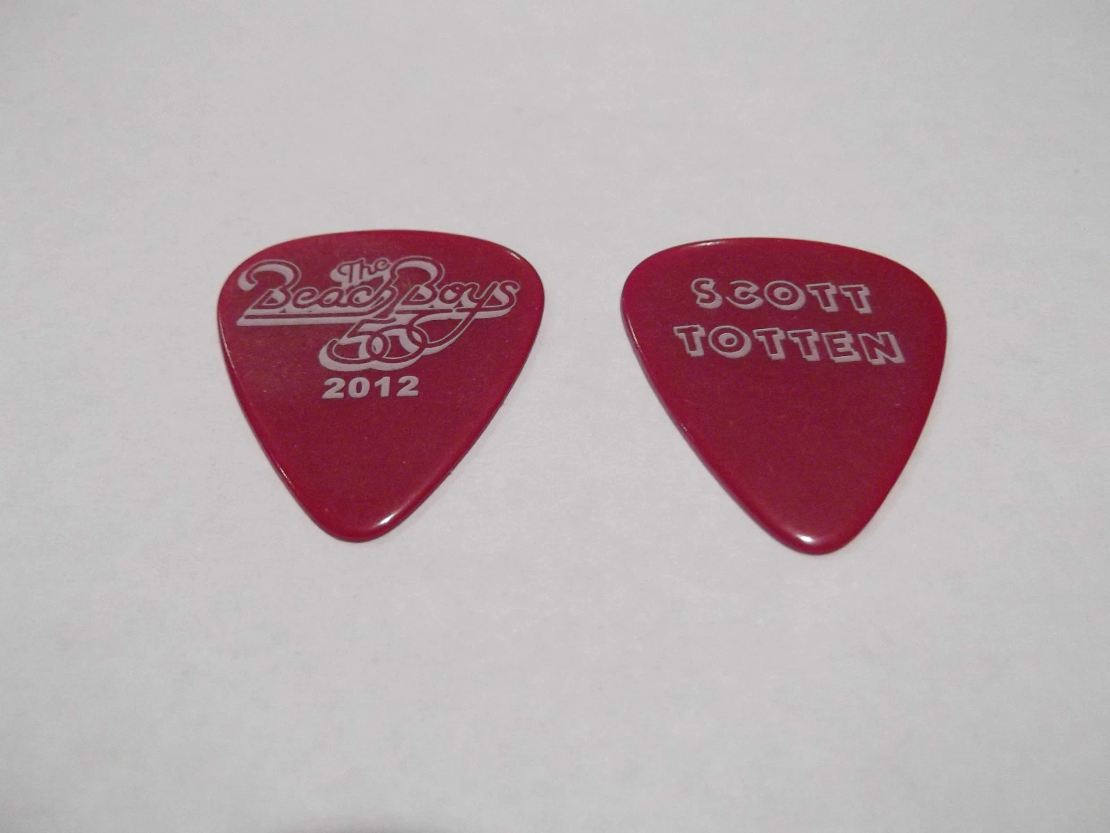 Beach Boys 50 Year Reunion 2012 Scott Totten Guitar Pick Red / White
