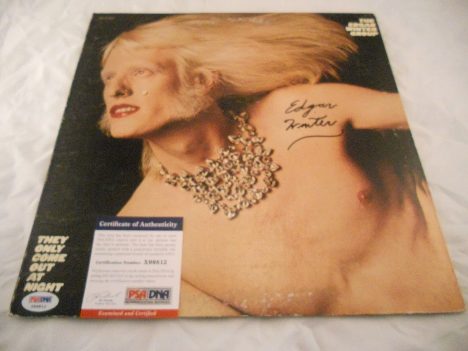 Edgar Winter They Only Come Out At Night Signed Autograph Album LP PSA Certified
