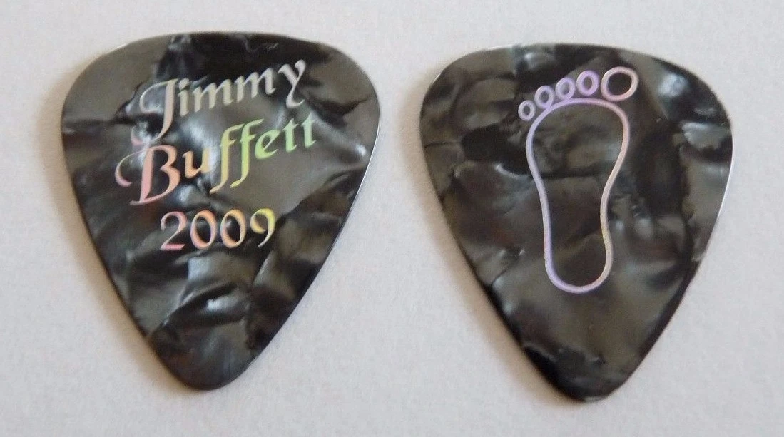 Jimmy Buffett 2009 Gray Marble Footprint Stage Tour Issued Guitar Pick
