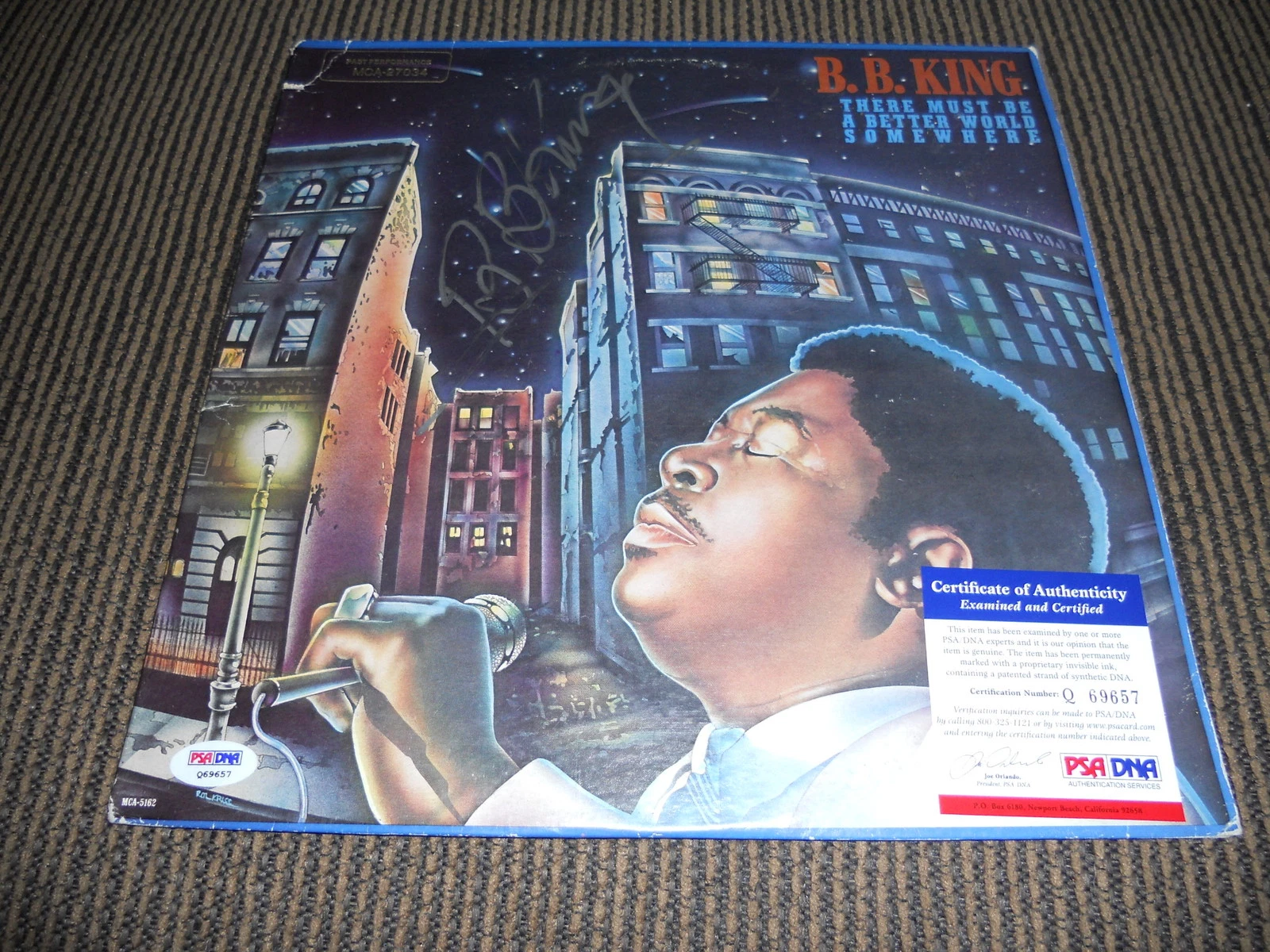 BB King Blues IP Signed Autograph Better World Somewhere Album LP PSA Certified
