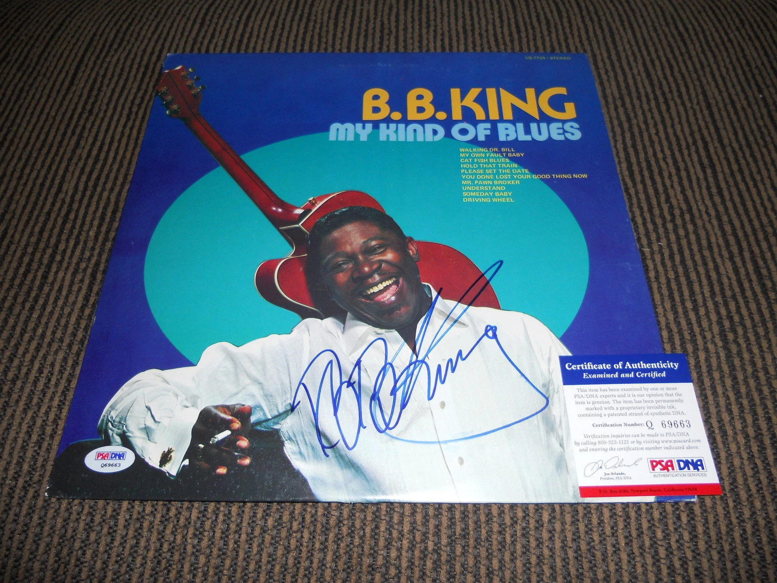 BB King Blues IP Signed Autographed My Kind Of Blues Album LP PSA Certified
