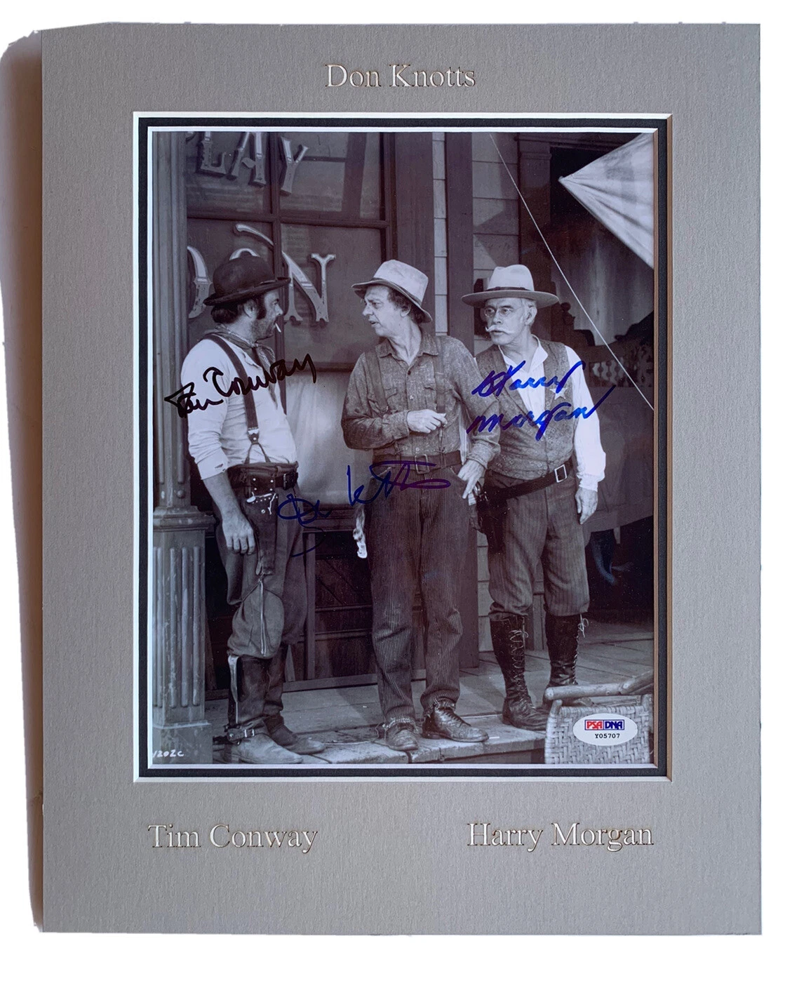 Apple Dumpling Gang Morgan Knotts Conway Signed Matted 8x10 Photo PSA Certified
