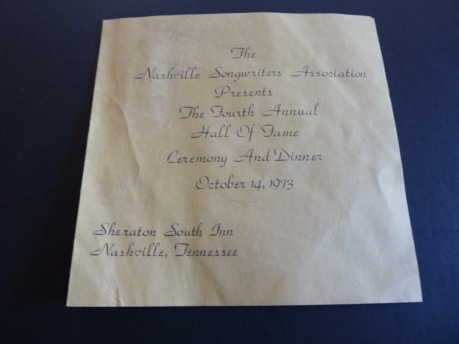 Willie Nelsons 1973 Nashville Songwriters Association Induction Ceremony Program
