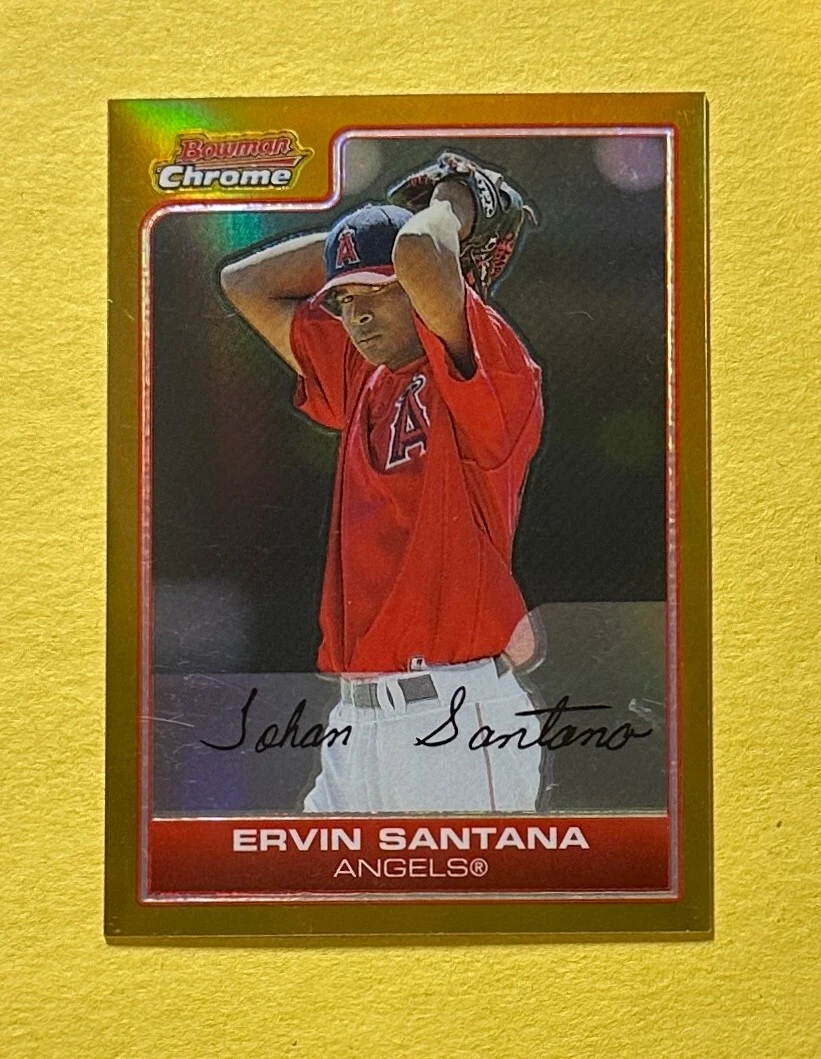 2006 BOWMAN CHROME ERVIN SANTANA GOLD /50 #165 ANGELS
