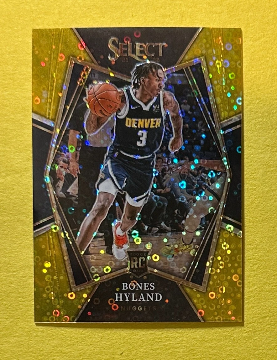 2021-22 PANINI SELECT BONES HYLAND GOLD DISCO /10 PREMIER LEVEL RC #174 NUGGETS
