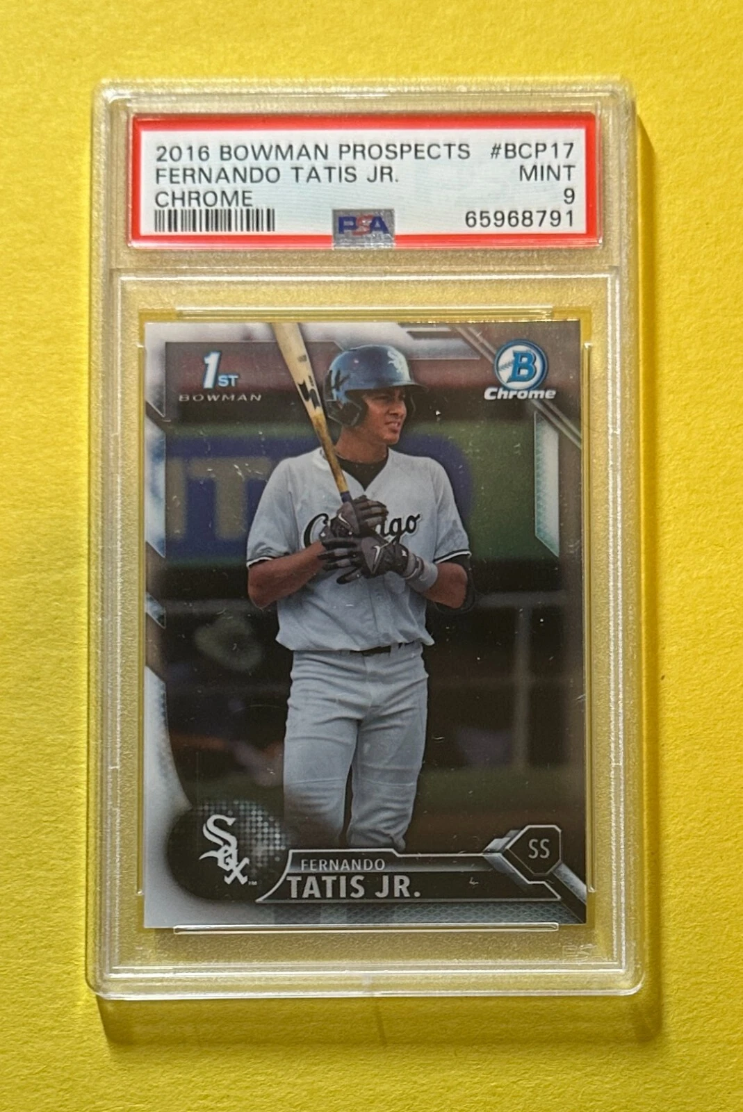 2016 BOWMAN FERNANDO TATIS JR 1ST BOWMAN BASE CHROME #BCP17 PSA MINT 9 PADRES
