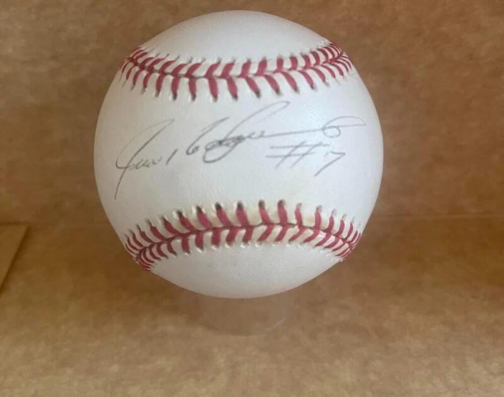 IVAN RODRIGUEZ RANGERS SIGNED AUTO A.L. BASEBALL BECKETT AUTH
