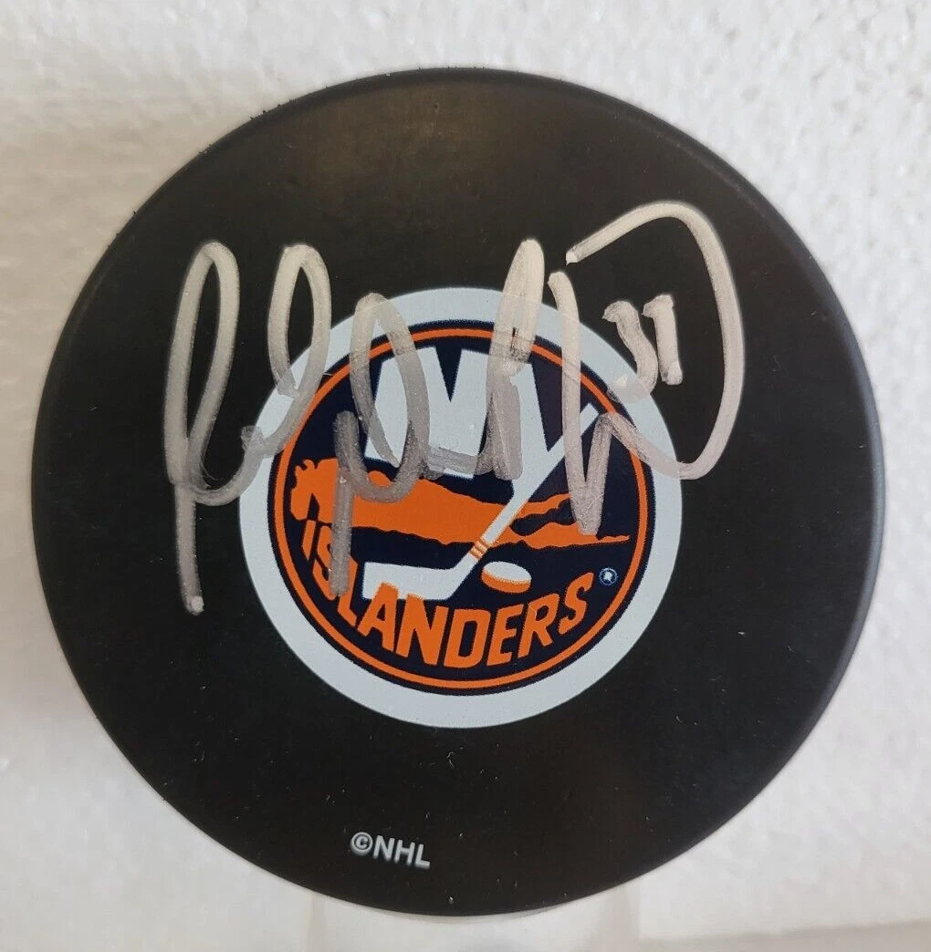 RICK DIPIETRO NEW YORK ISLANDERS SIGNED AUTOGRAPHED HOCKEY PUCK W/COA
