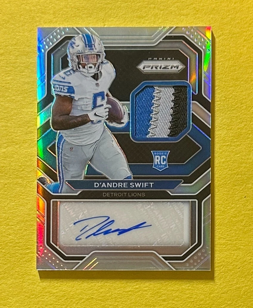 2020 PANINI PRIZM D'ANDRE SWIFT ROOKIE PATCH AUTO /99 #18 LIONS
