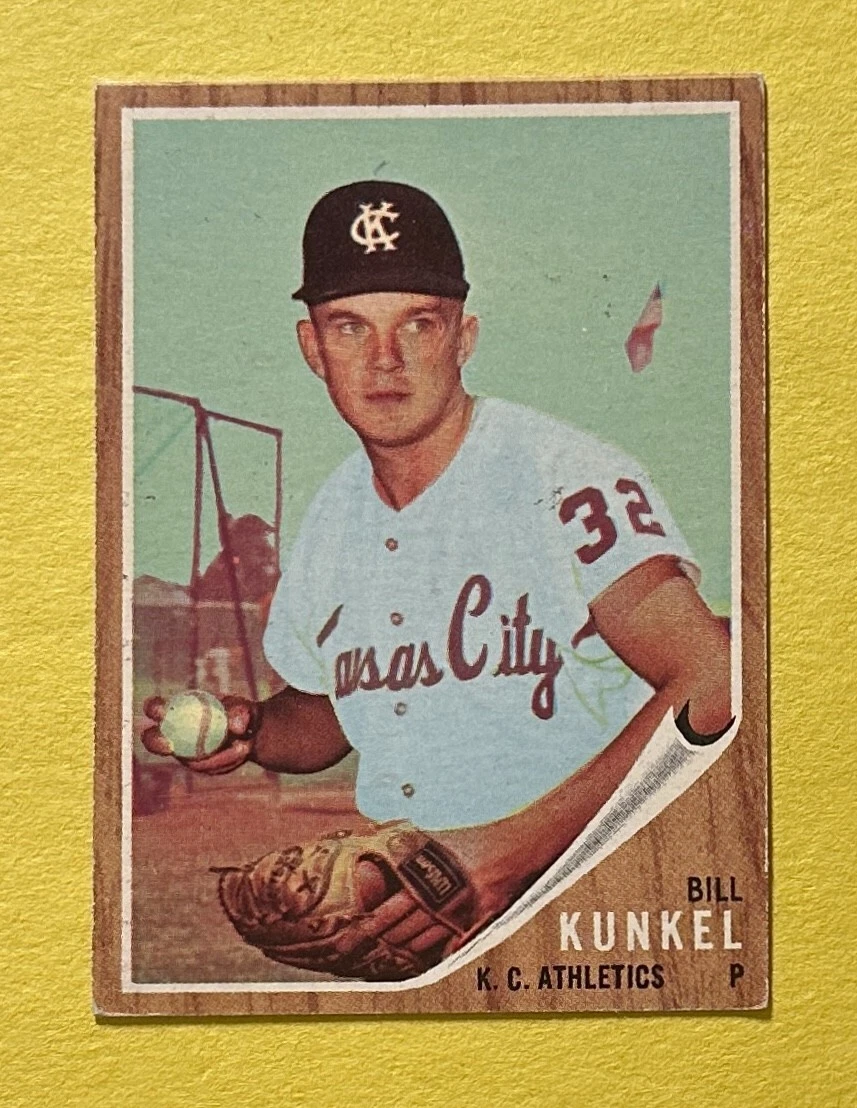 1962 TOPPS BILL KUNKEL VARIATION #147 ATHLETICS COLLECTIBLE MEMORABILIA