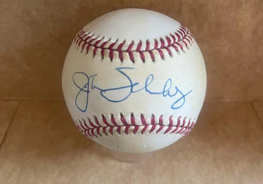 JOHN SCHUERHOLZ BRAVES HOF GM SIGNED N.L. BASEBALL BECKETT AUTH
