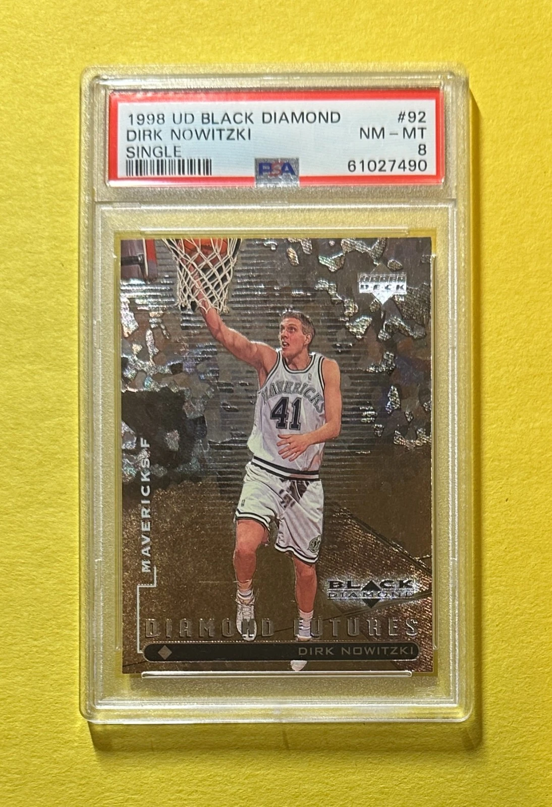 1998 UPPER DECK BLACK DIAMOND DIRK NOWITZKI #92 PSA NM-MT 8 MAVERICKS
