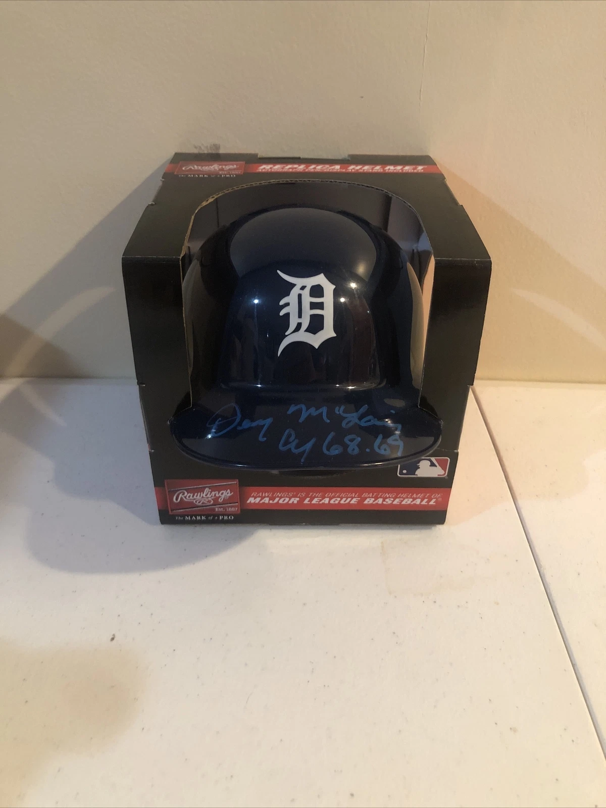 DETROIT TIGERS- DENNY MCLAIN SIGNED AUTOGRAPH MINI HELMET TRISTAR COA
