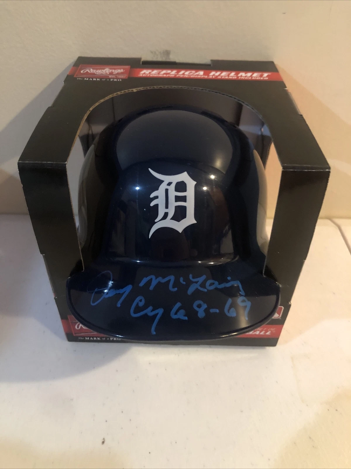 DETROIT TIGERS- DENNY MCLAIN SIGNED AUTOGRAPH MINI HELMET TRISTAR COA
