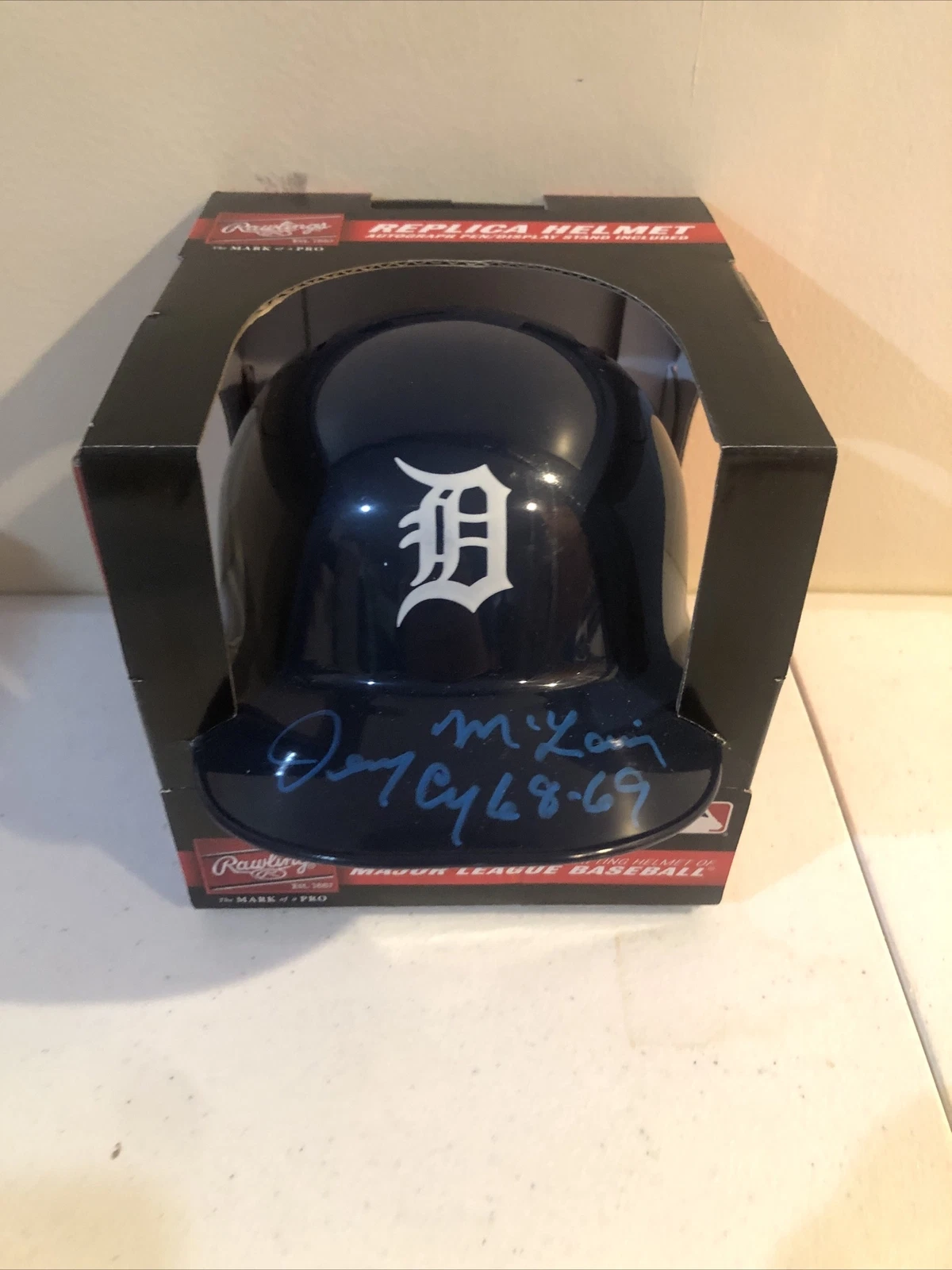 DETROIT TIGERS- DENNY MCLAIN SIGNED AUTOGRAPH MINI HELMET TRISTAR COA
