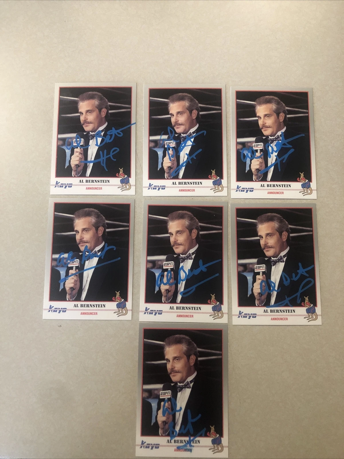 AL BERNSTEIN SIGNED AUTOGRAPH 1991 KAYO TRADING CARD BOXING ANNOUNCER COA
