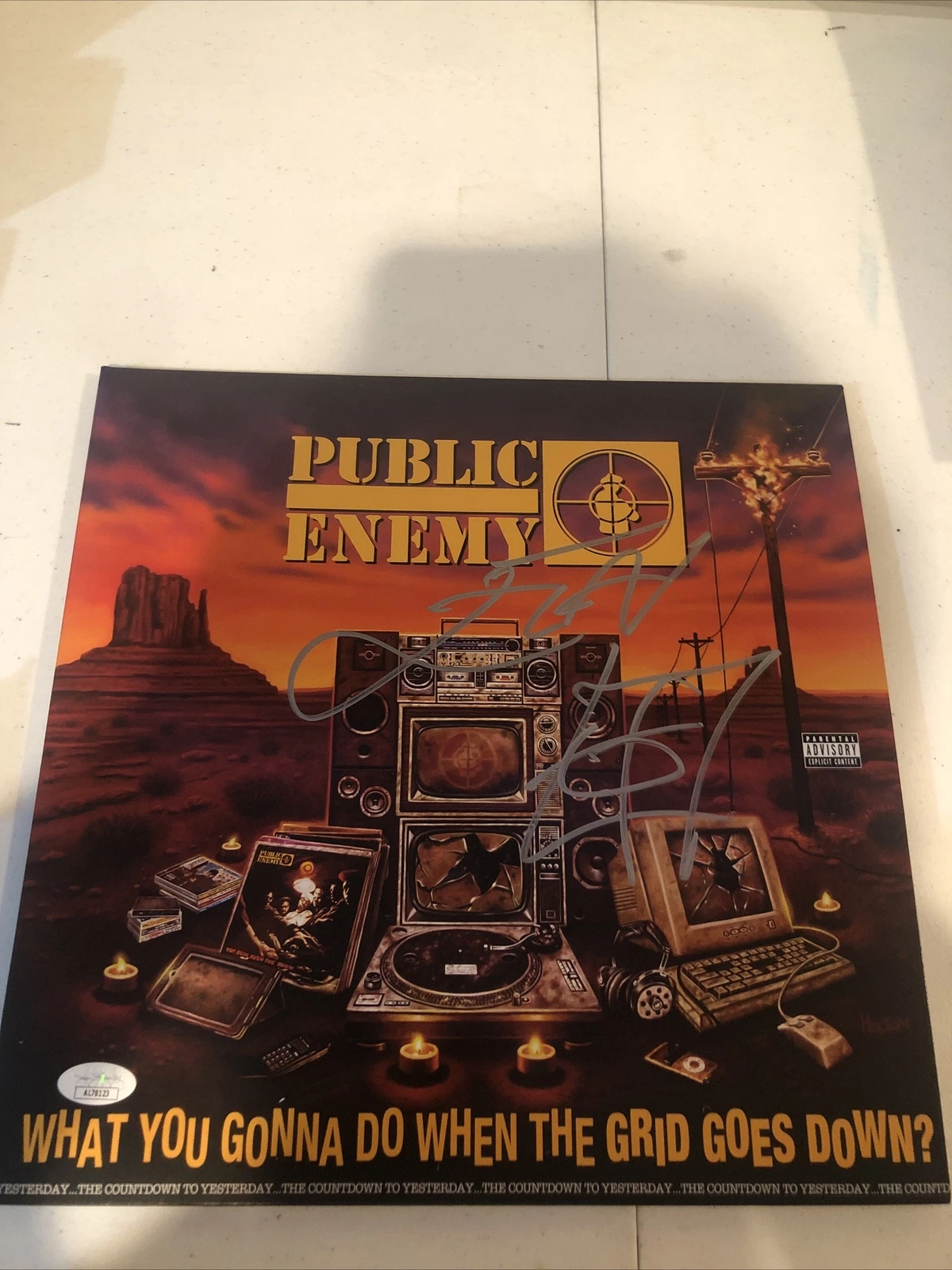 FLAVOR FLAV PUBLIC ENEMY SIGNED AUTOGRAPH VINYL ALBUM RECORD JSA COA RAP
