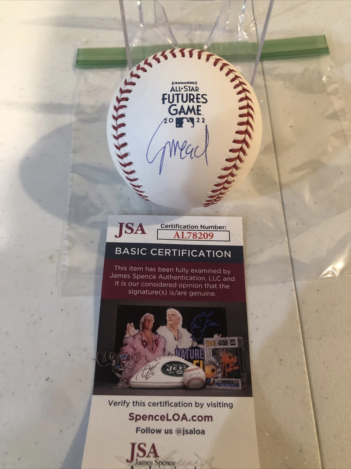 TAMPA BAY RAYS- CURTIS MEAD SIGNED AUTOGRAPH 2022 FUTURES GAME BASEBALL JSA COA
