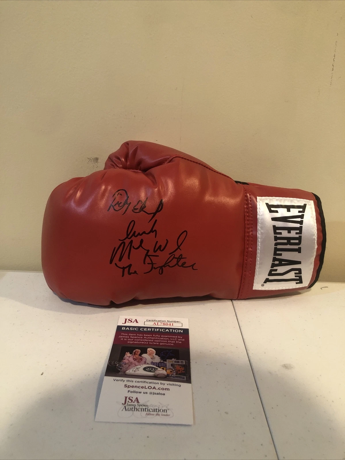 MICKY WARD DICKY EKLUND SIGNED AUTOGRAPH BOXING GLOVE JSA COA THE FIGHTER BOSTON
