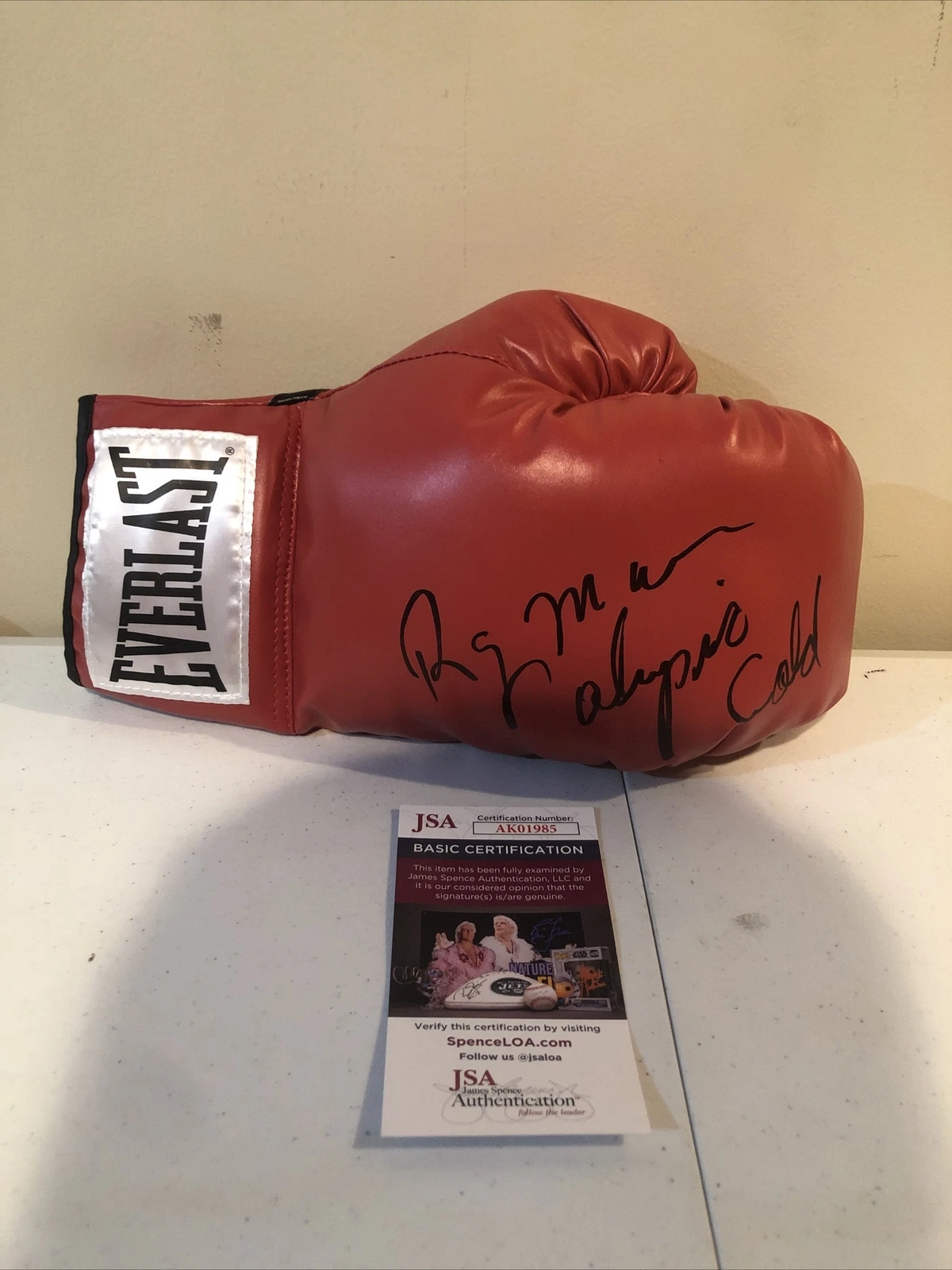 MERCILESS RAY MERCER SIGNED AUTOGRAPH BOXING GLOVE JSA COA EVERLAST OLYMPIC GOLD
