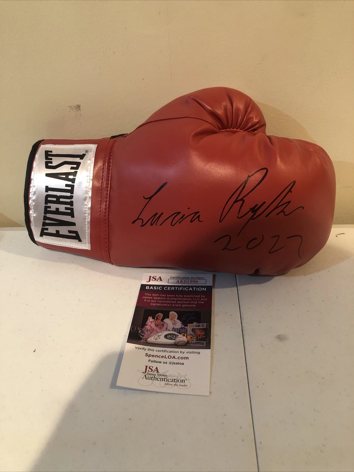 LUCIA RIJKER SIGNED AUTOGRAPH BOXING GLOVE JSA COA MILLION DOLLAR BABY CHAMP
