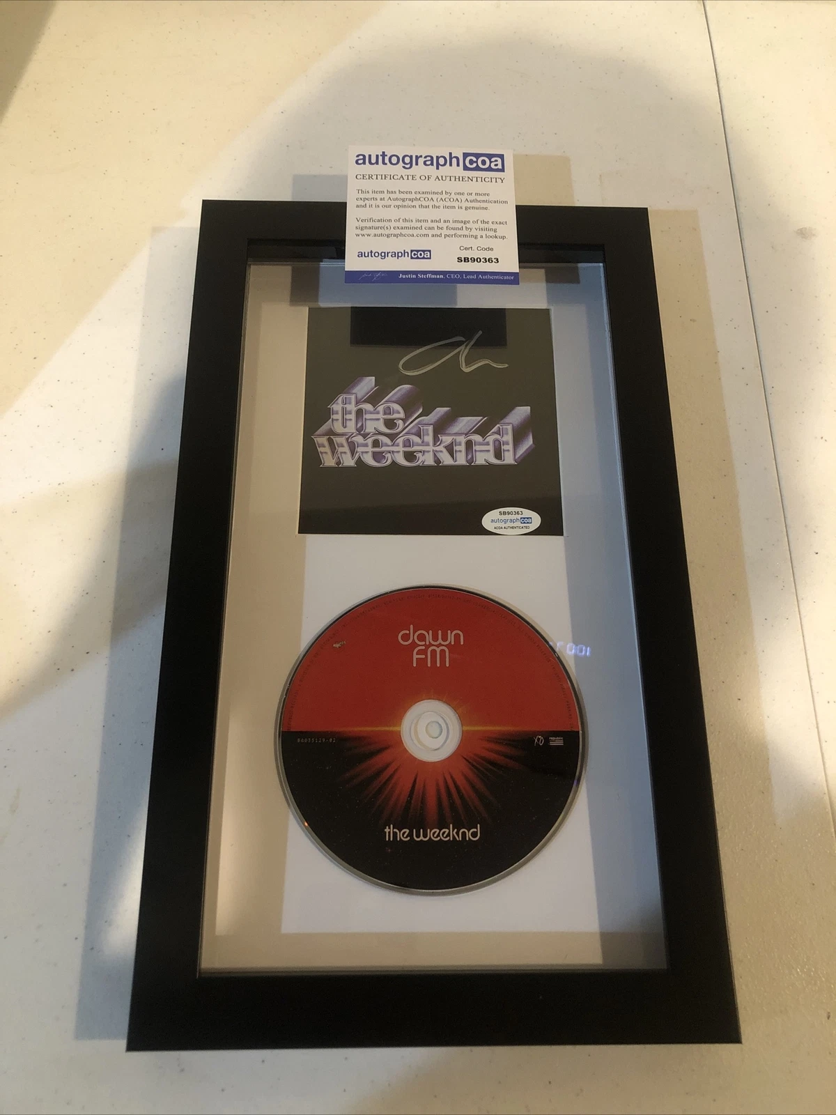 THE WEEKND DAWN FM SIGNED AUTOGRAPH FRAMED CD DISPLAY ACOA COA RAP
