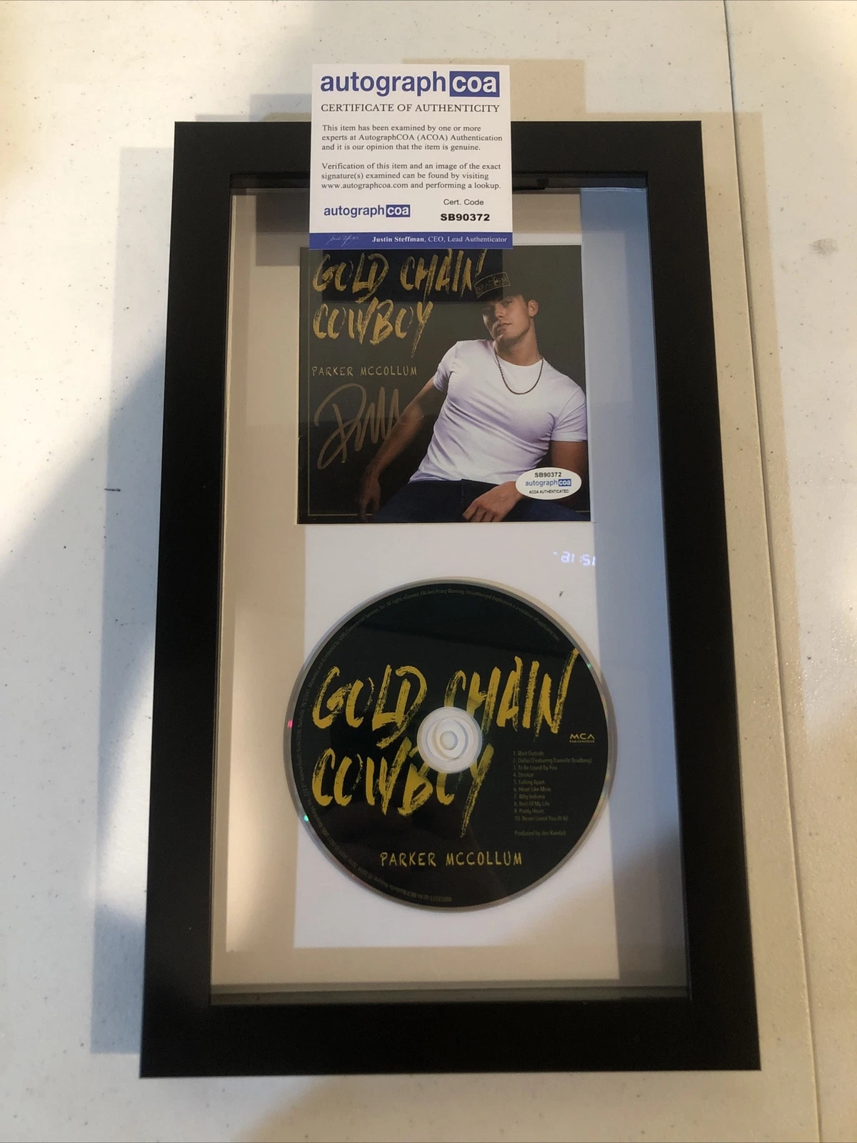 PARKER MCCOLLUM SIGNED AUTOGRAPH FRAMED CD DISPLAY ACOA GOLD CHAIN COWBOY
