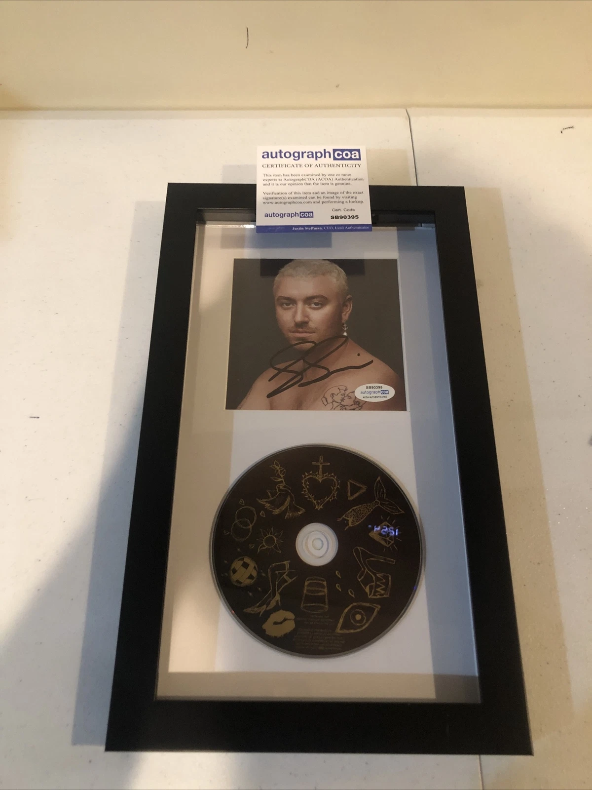 SAM SMITH GLORIA SIGNED AUTOGRAPH FRAMED CD DISPLAY ACOA UNHOLY
