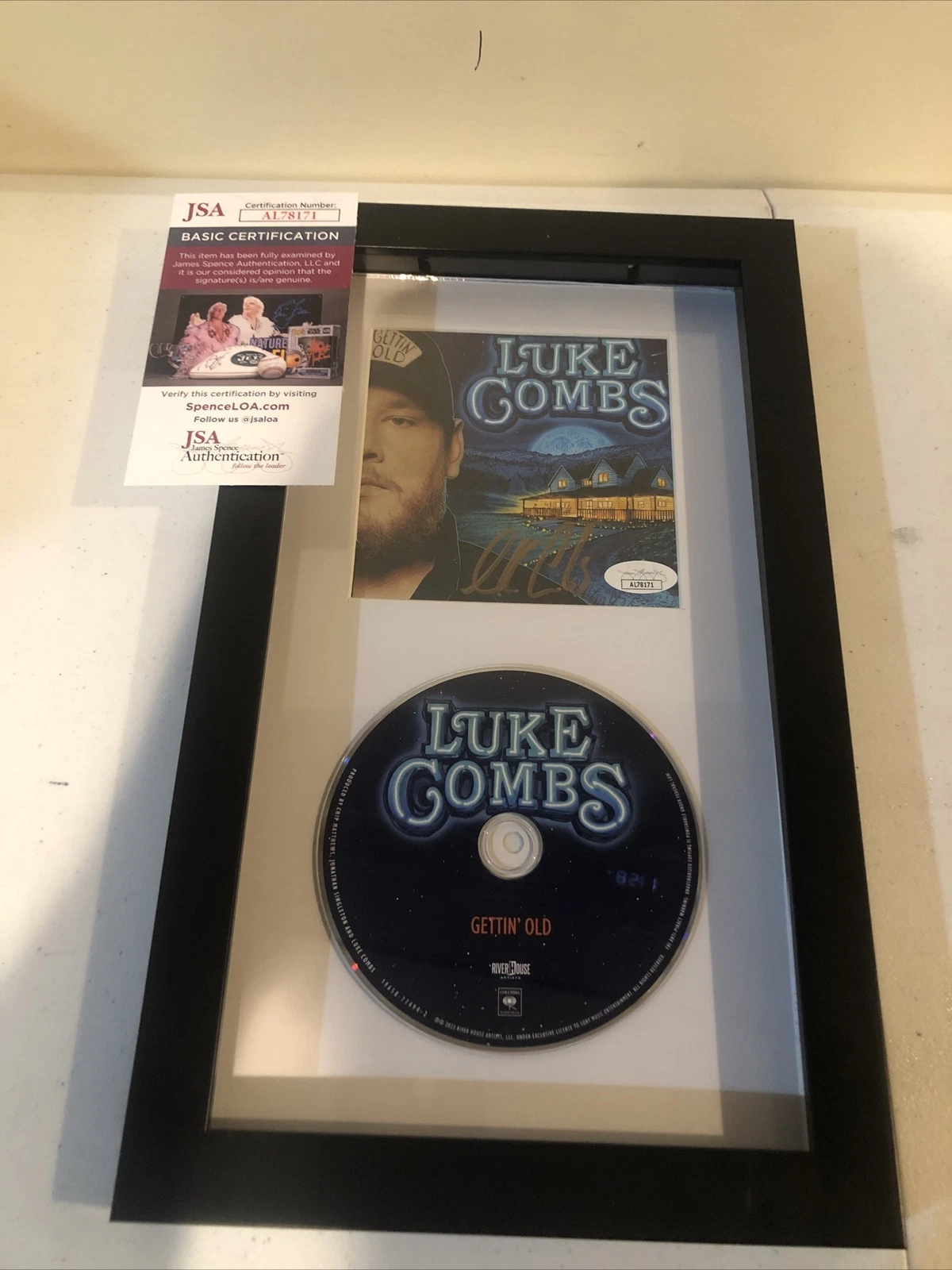 LUKE COMBES GETTIN OLD SIGNED AUTOGRAPH FRAMED CD DISPLAY JSA COA COUNTRY STAR

