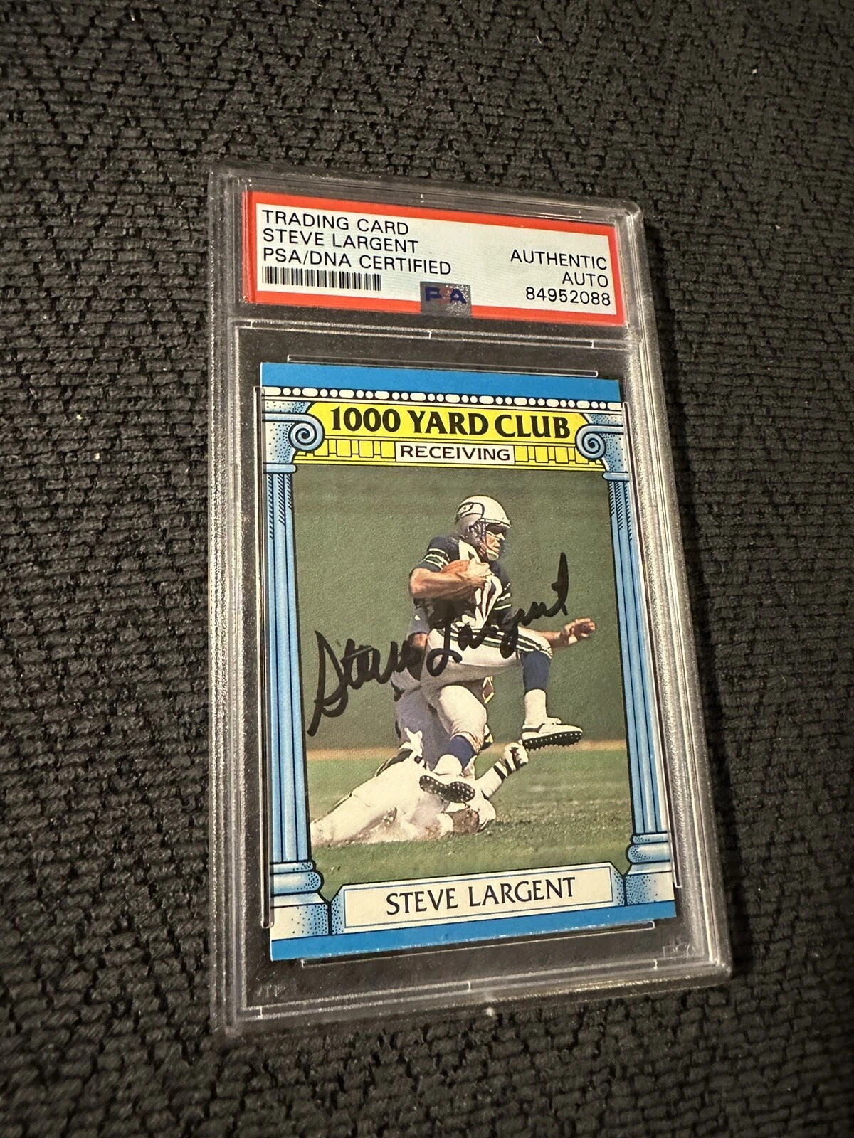 Steve Largent Signed 1986 Topps 1000 Yard Club #18 Card PSA /DNA Slab COA
