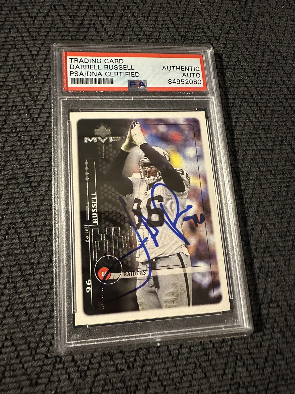 Darrell Russell Signed 1999 Upper Deck MVP #136 Card PSA /DNA Slab COA RIP
