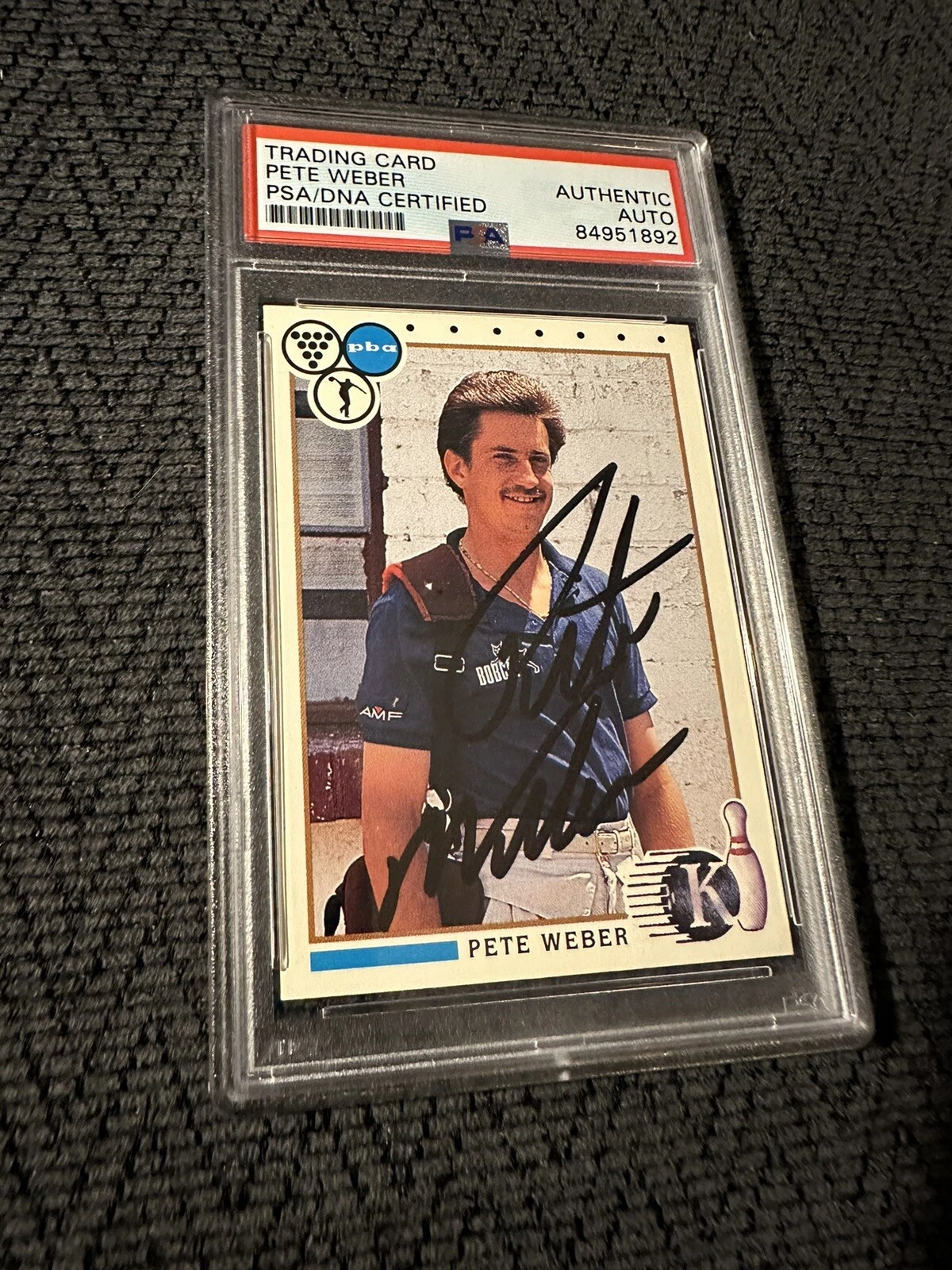 Pete Weber Signed 1990 Kingpins #23 Card PSA /DNA Slab COA Rookie RC Bowling
