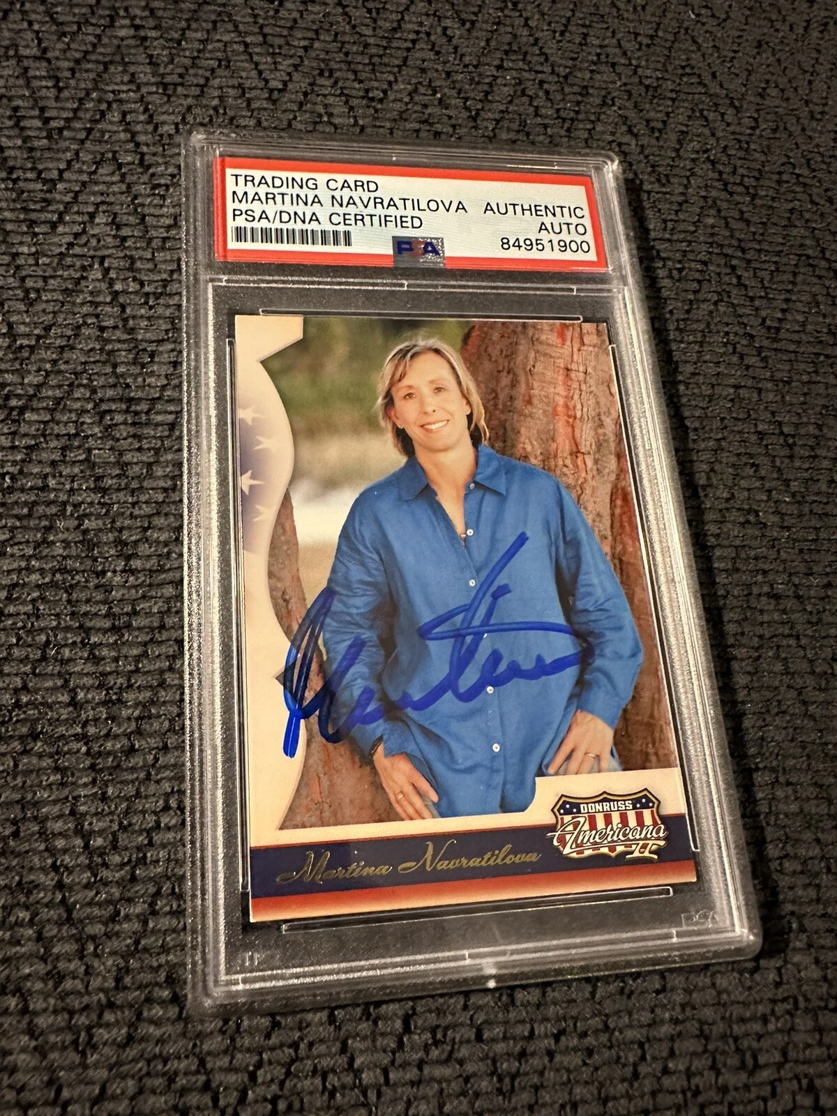 Martina Navratilova Signed 2008 Donruss Americana #179 Card PSA /DNA Slab COA
