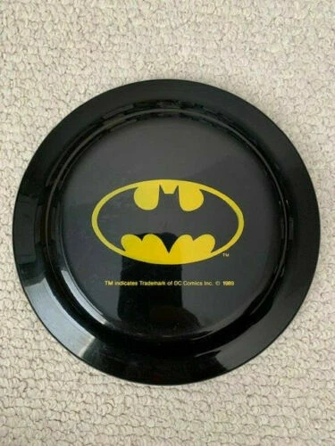 BATMAN VINTAGE BLACK FRISBEE FROM 1989 NICE CONDITION AWESOME+RARE COLLECTIBLE MEMORABILIA