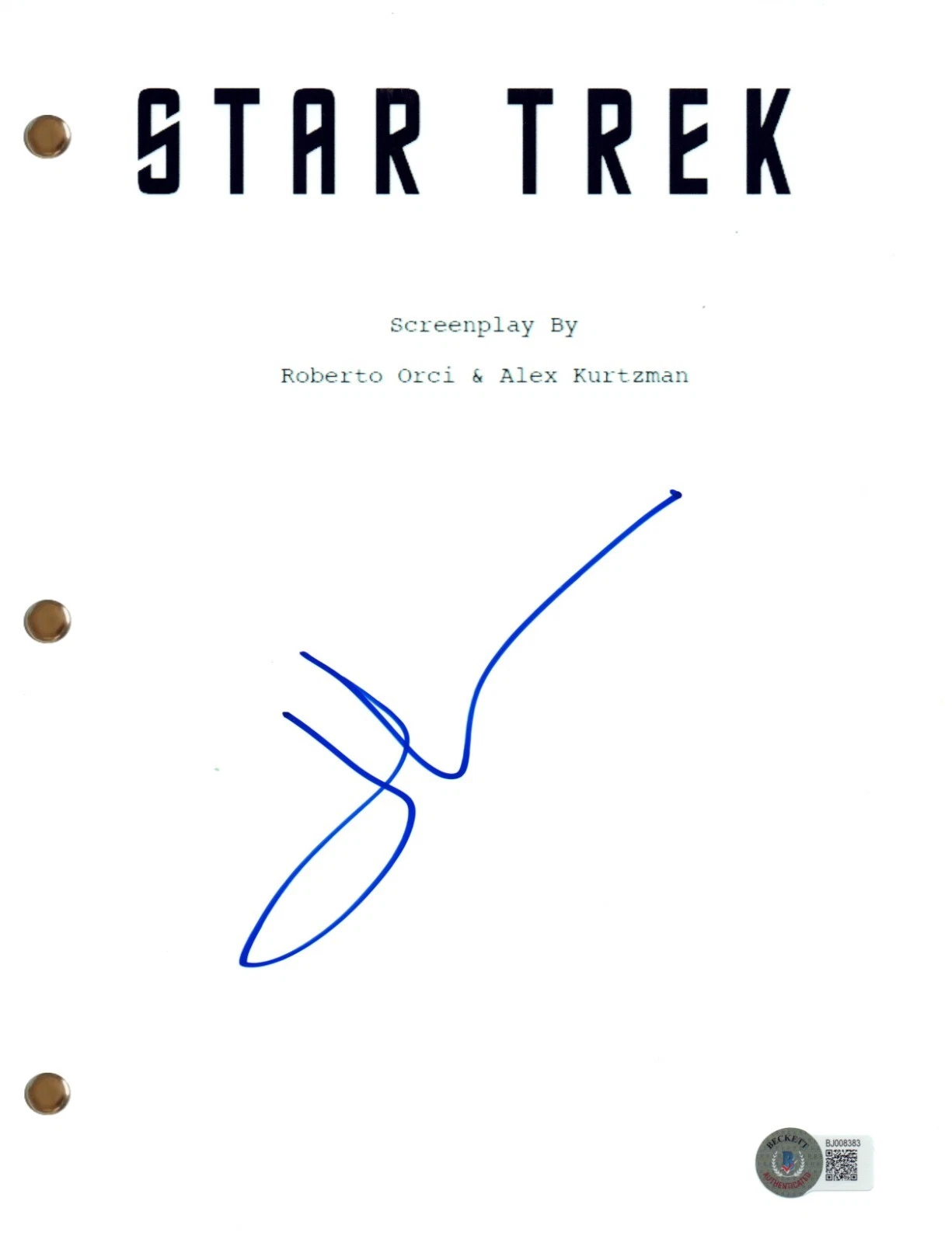 John Cho Signed Autograph Star Trek Full Movie Script Screenplay Beckett COA
