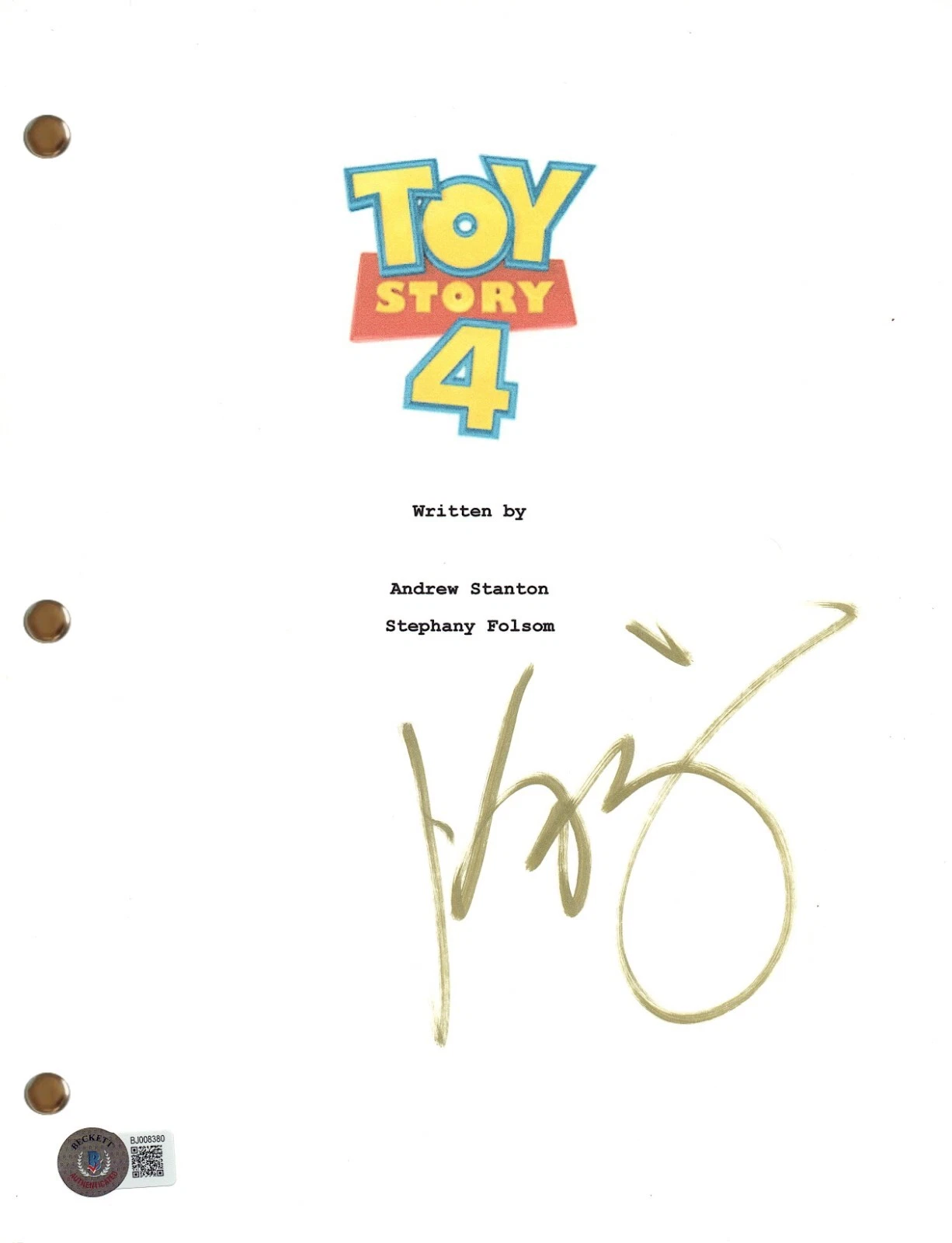 Keegan Michael Key Signed Autograph Toy Story 4 Full Movie Script Beckett COA
