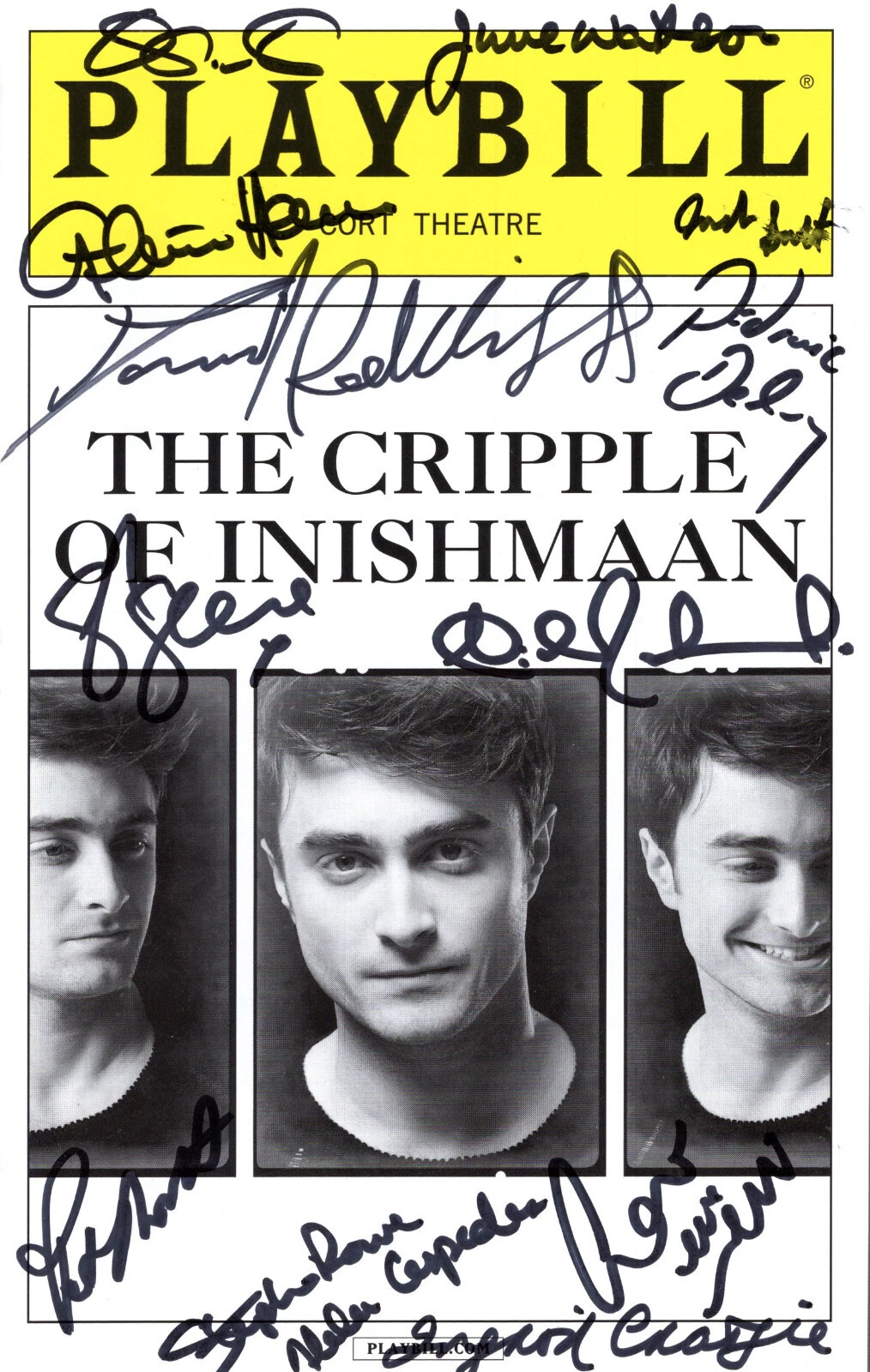 THE CRIPPLE OF INISHMAAN HAND SIGNED NY CITY PLAYBILL+COA DANIEL RADCLIFFE
