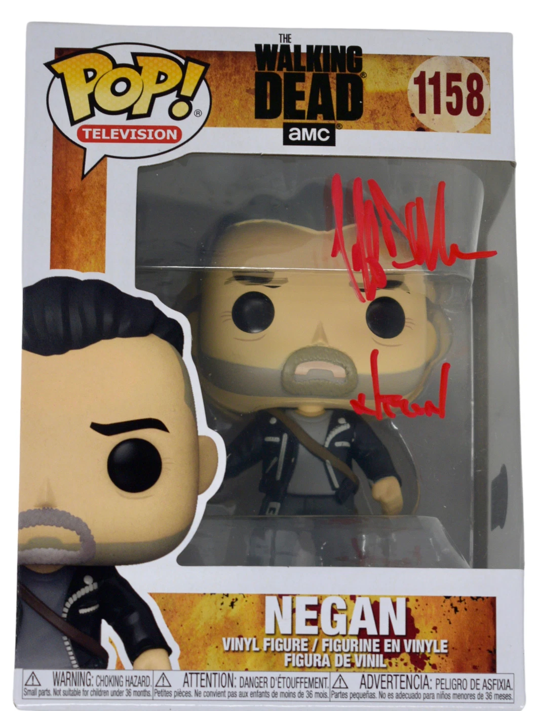 Jeffrey Dean Morgan Signed Funko Pop The Walking Dead Negan 1158 Beckett COA
