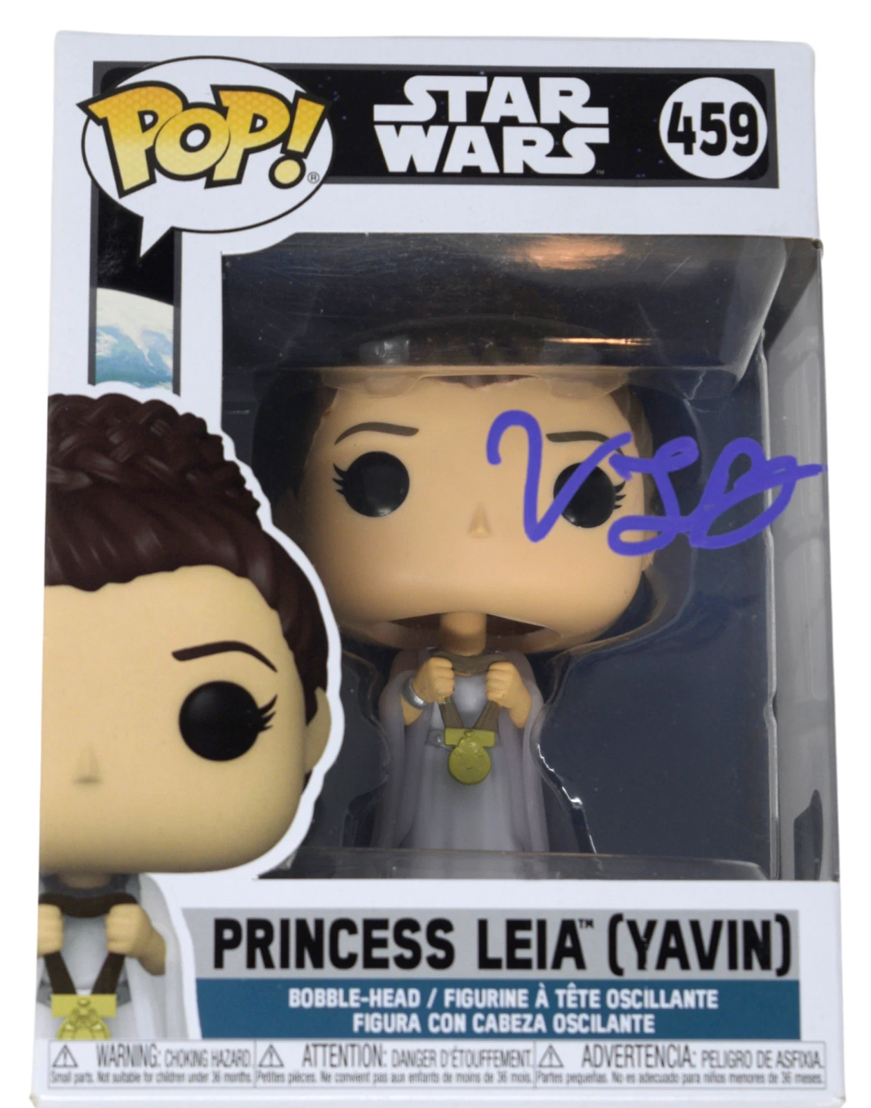 Vivien Lyra Blair Signed Funko Pop Princess Leia Star Wars Obi-Wan Beckett COA
