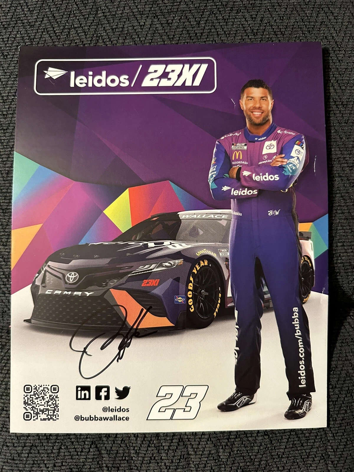 Bubba Wallace Signed Promo Hero Card Nascar Cup Autographed 2023
