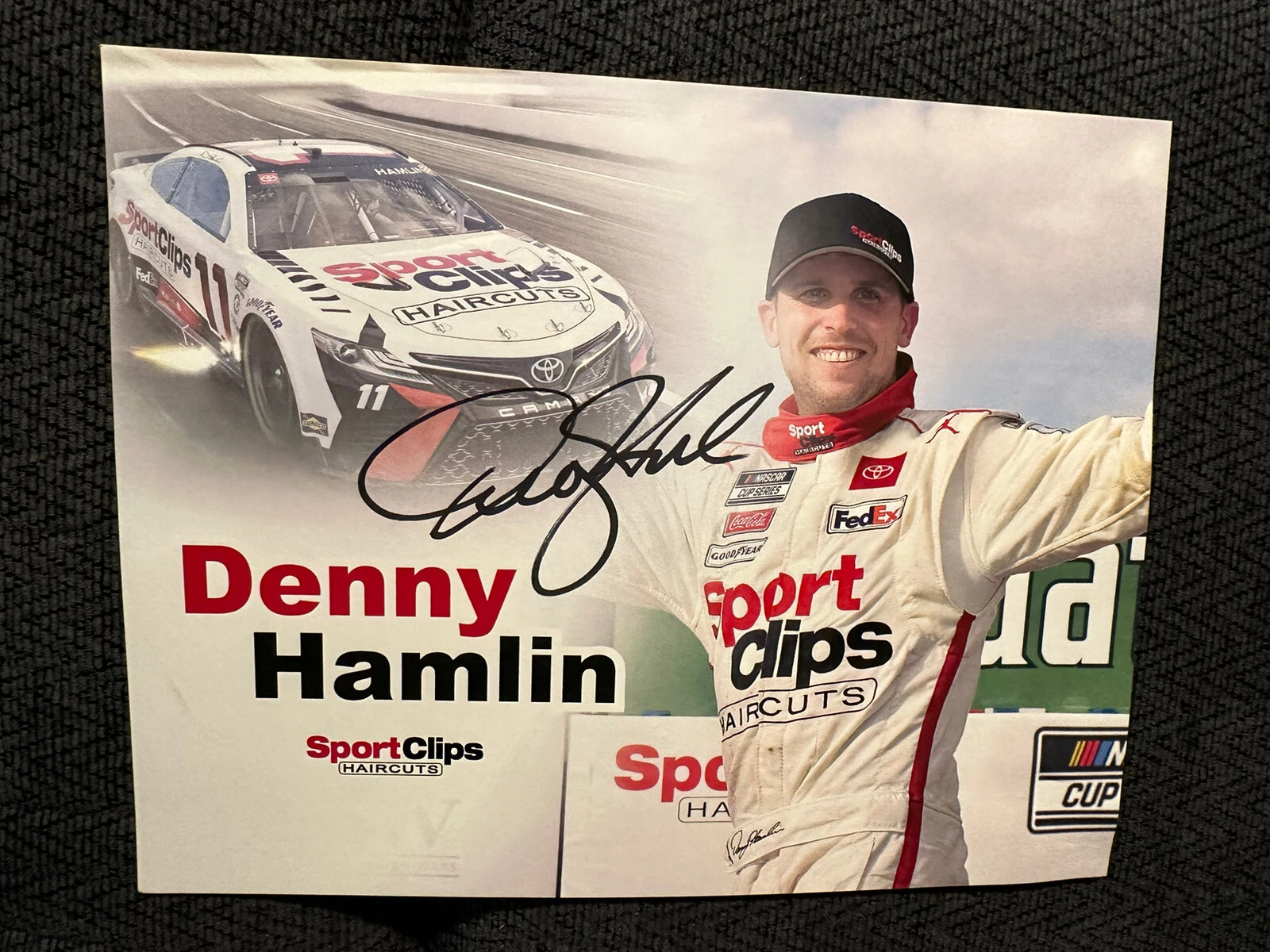 Denny Hamlin Signed Promo Hero Card Nascar Cup Autographed 2023
