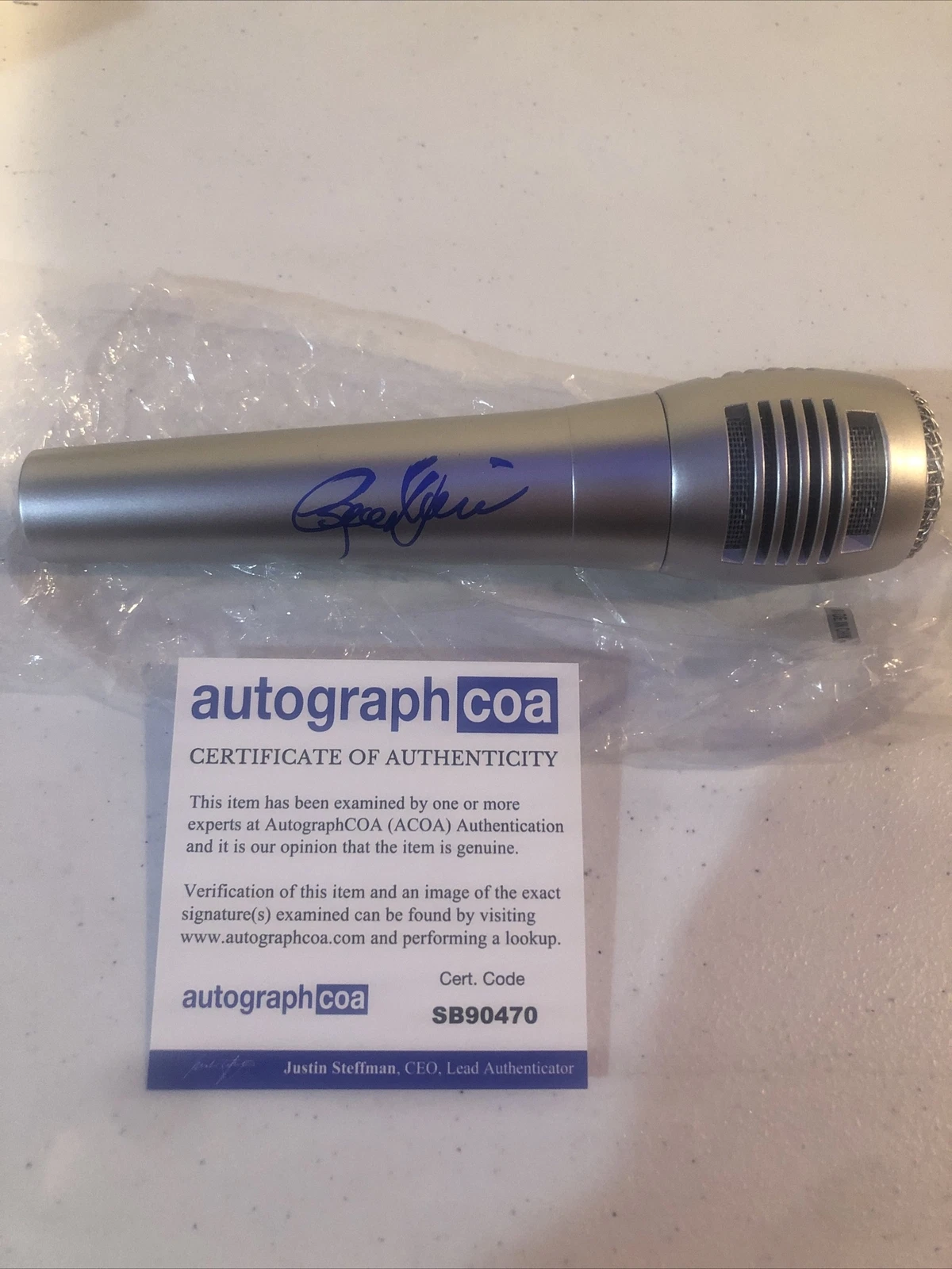 RECE DAVIS SIGNED AUTOGRAPH MICROPHONE ACOA ESPN ANNOUNCER COLLEGE GAMEDAY
