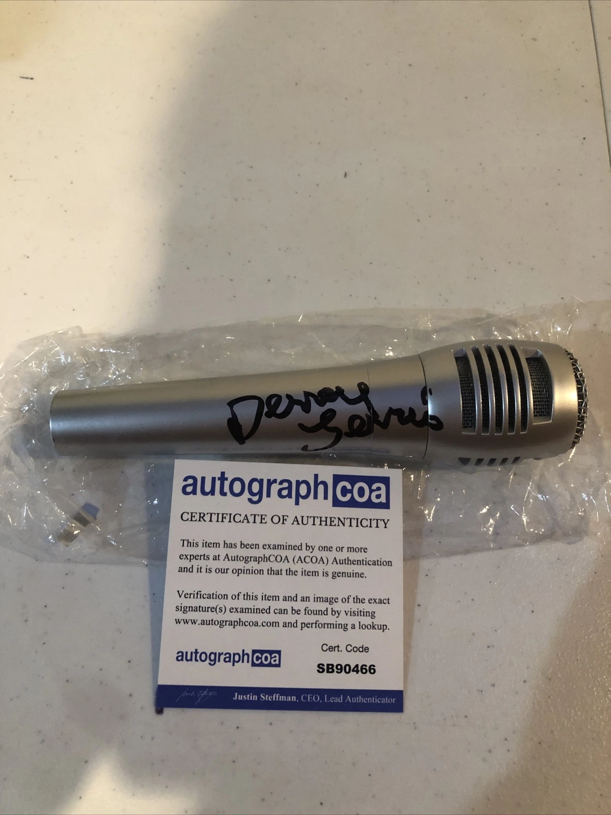 DENEY TERRIO SIGNED AUTOGRAPH MICROPHONE ACOA DANCE FEVER TV HOST
