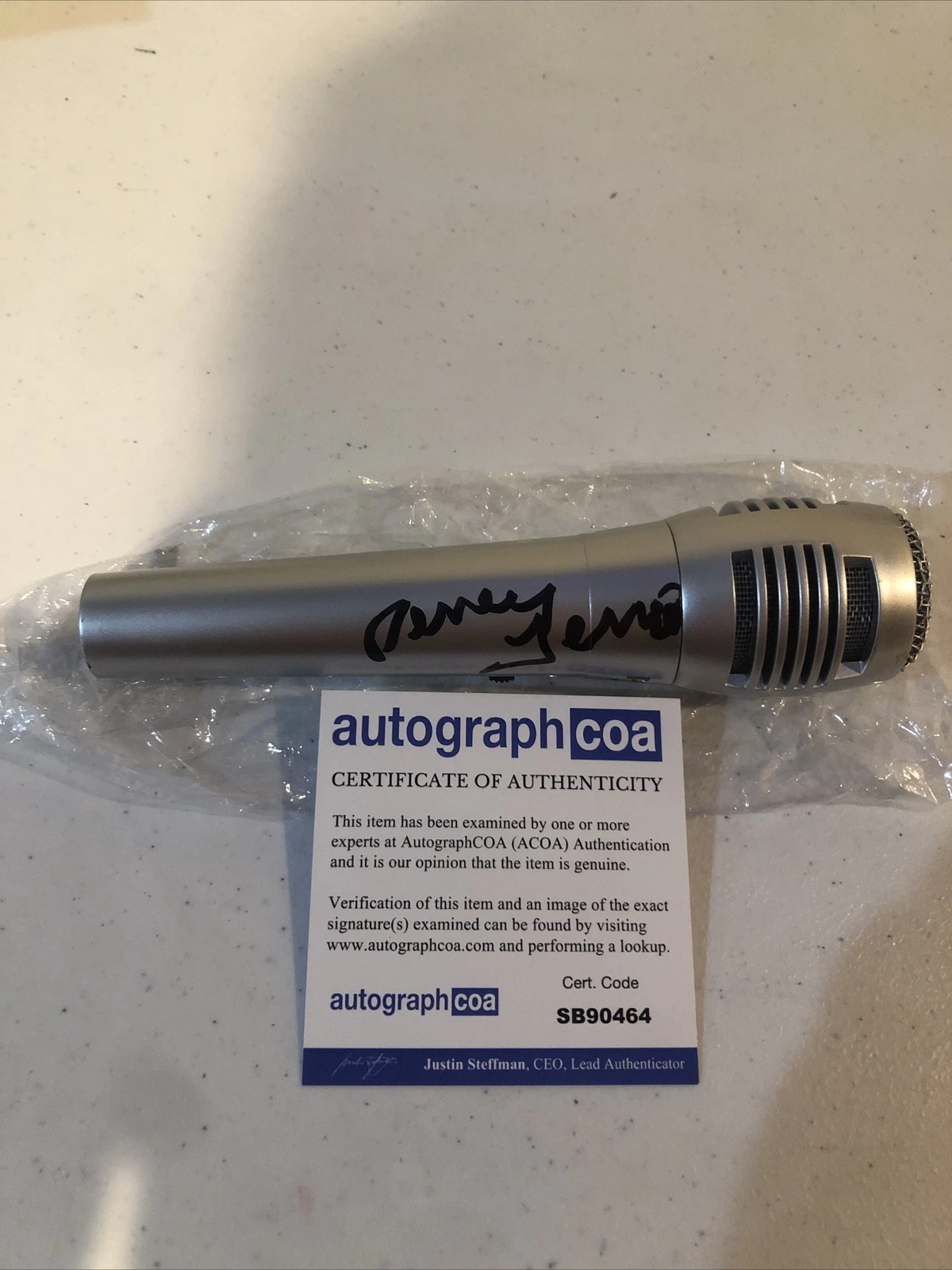 DENEY TERRIO SIGNED AUTOGRAPH MICROPHONE ACOA DANCE FEVER TV HOST
