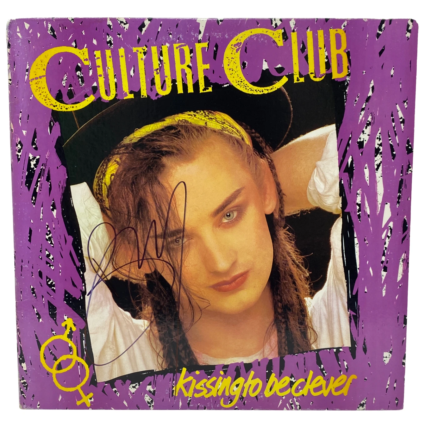 Boy George Signed Autograph Culture Club Kissing to Be Clever Vinyl Album ACOA

