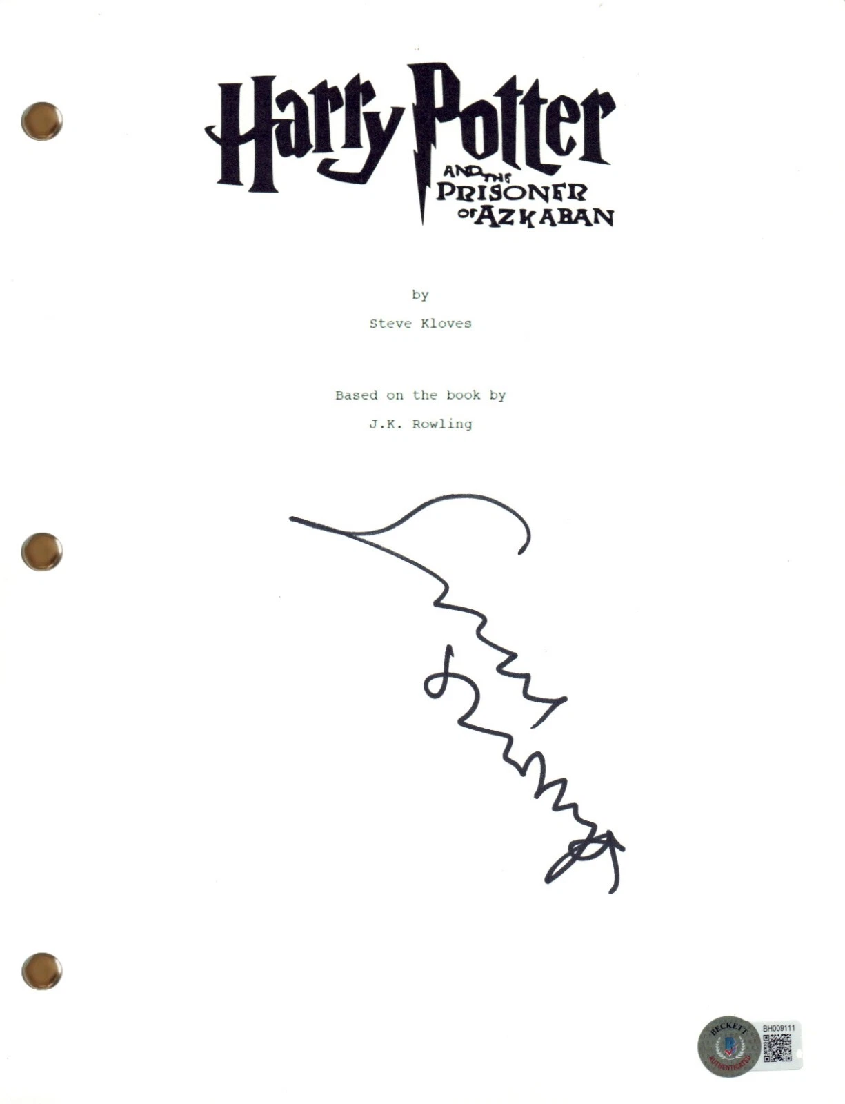 Emma Thompson Signed Autograph Harry Potter Prisoner of Azkaban Script BAS COA
