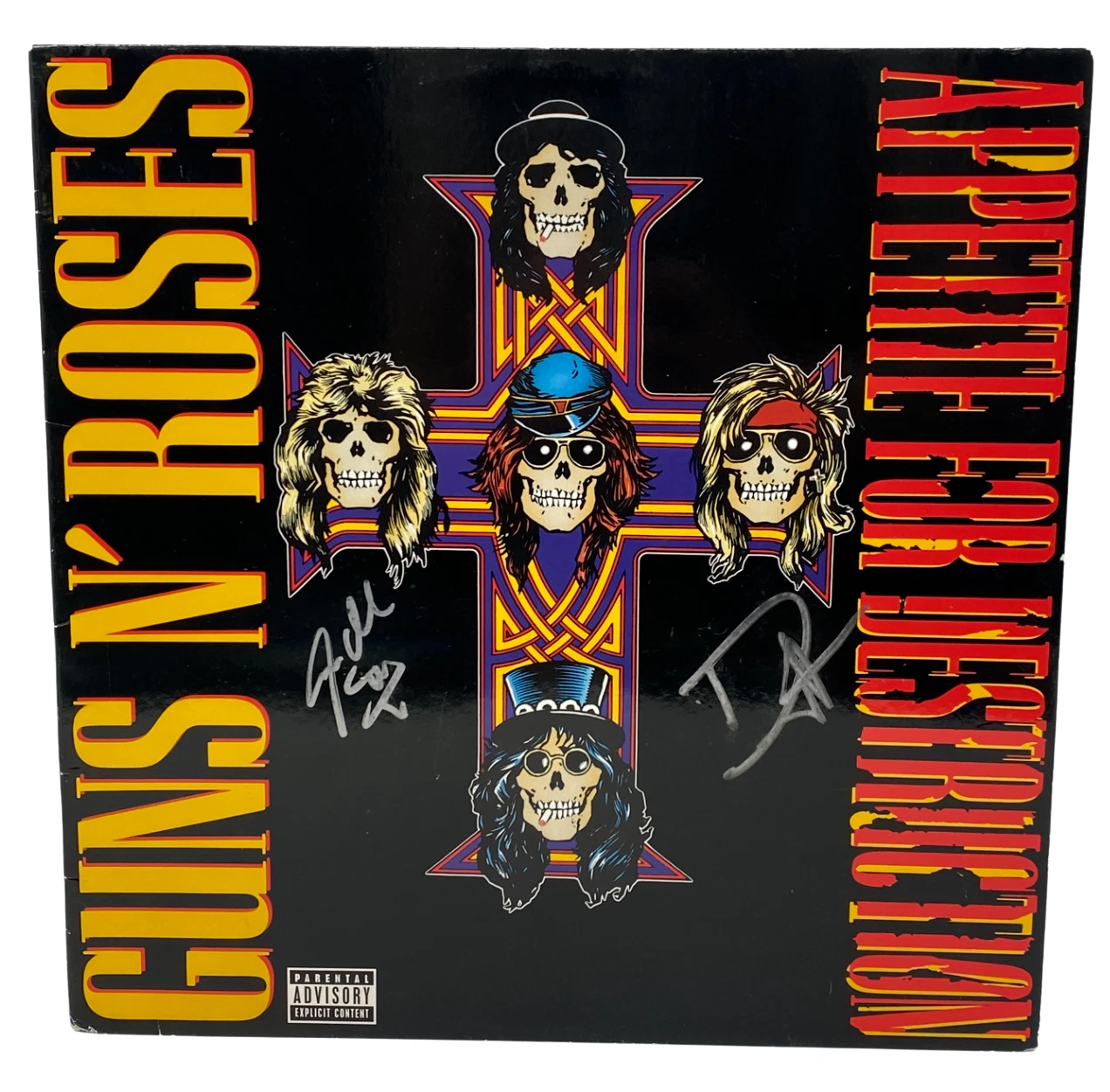 Guns N Roses Signed Appetite For Destruction Vinyl LP Duff McKagan Adler X2 ACOA

