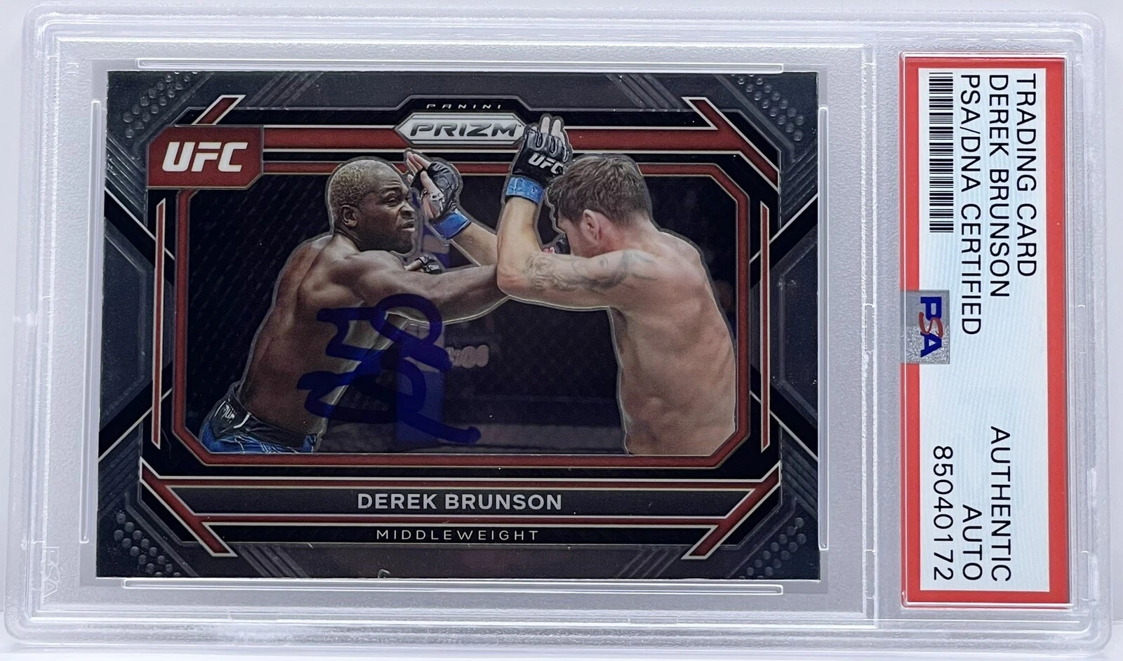 Derek Brunson Signed Autographed 2023 Prizm Base Card UFC PSA/DNA COA
