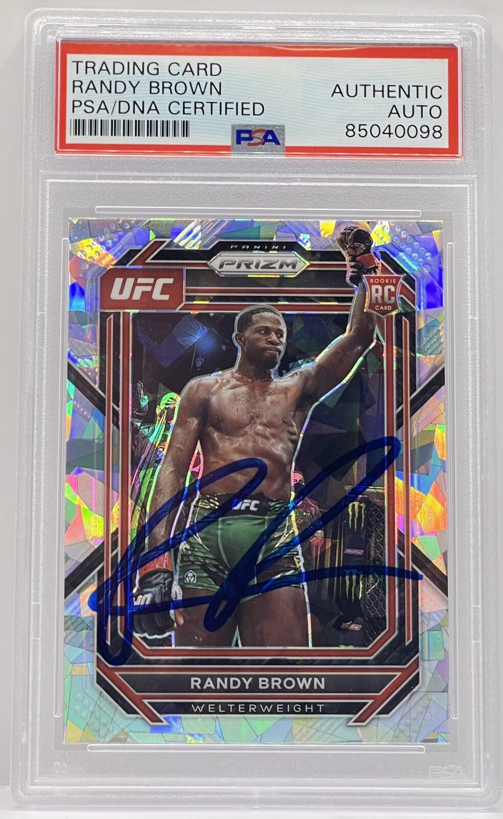 Randy Brown Signed Auto 2023 Prizm Cracked Ice Rookie Card UFC PSA/DNA Slabbed
