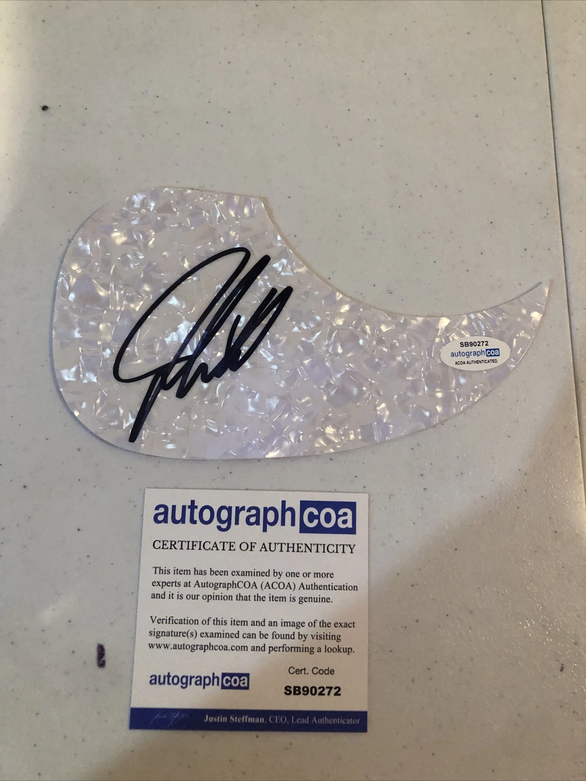 JOE NICHOLS COUNTRY STAR SIGNED AUTOGRAPH ACOUSTIC GUITAR PICKGUARD ACOA
